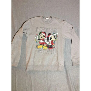 Womens Disney Sweater Size Large Christmas Holidays Mickey Mouse Minnie Winter